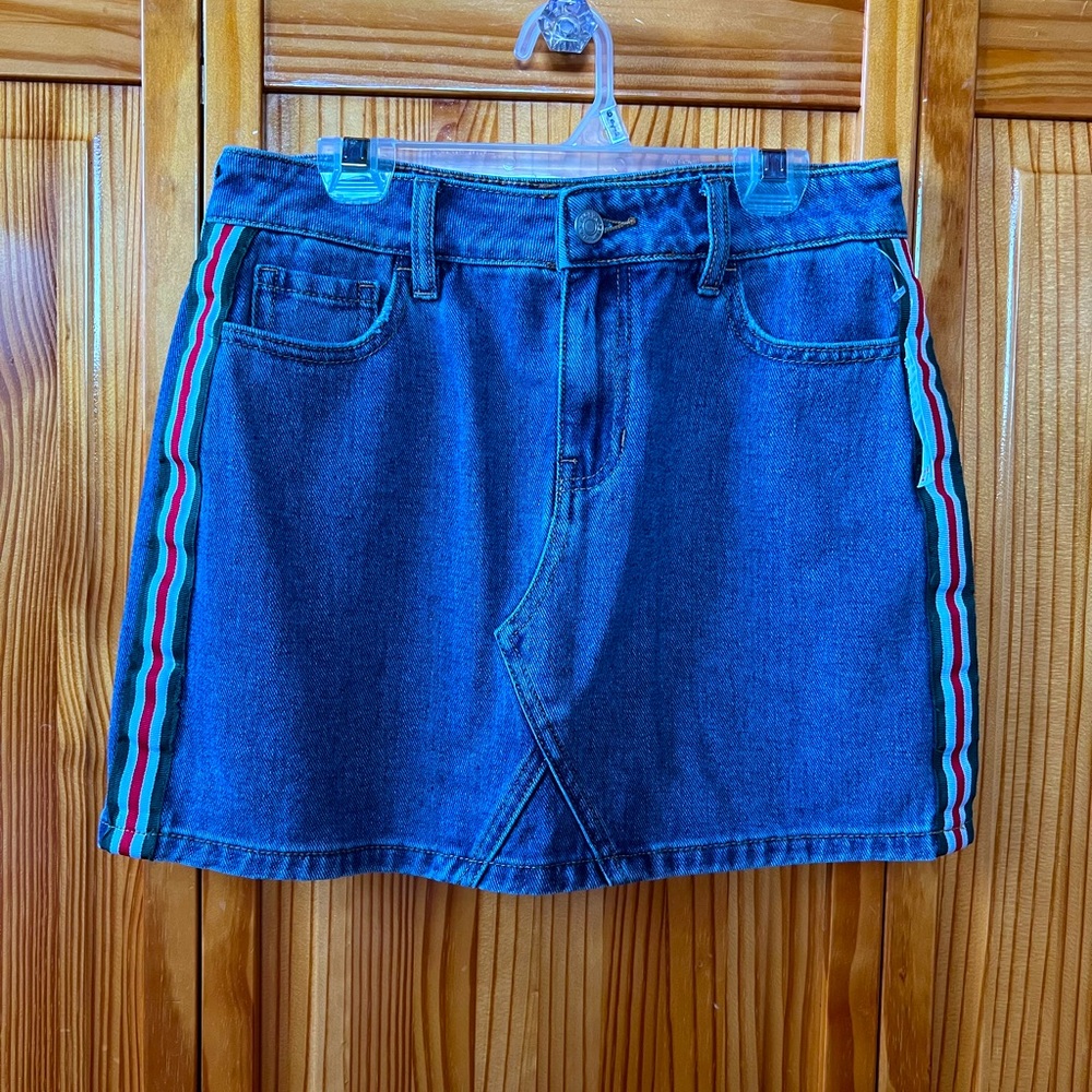 PacSun Side Stripes Denim Jean Skirt Size 25 BNWT